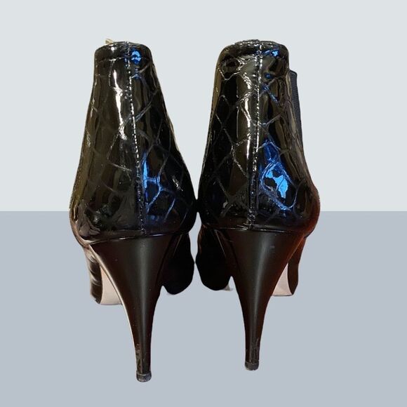 Michael  Kors Black Croc Heels Ankle Booties 6 - Picture 4 of 5